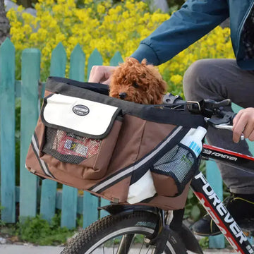 Pet Bicycle Carrier Cat Dog Bicycle Bag Bike Removable Basket Handlebar Front Basket Small Cat Dog Carrier - pet bike basket sisenny bike basket folding small pet cat dog