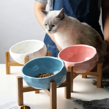 Pet bowl oblique mouth cat bowl food bowl dog bowl method bucket food bowl Meifu Market