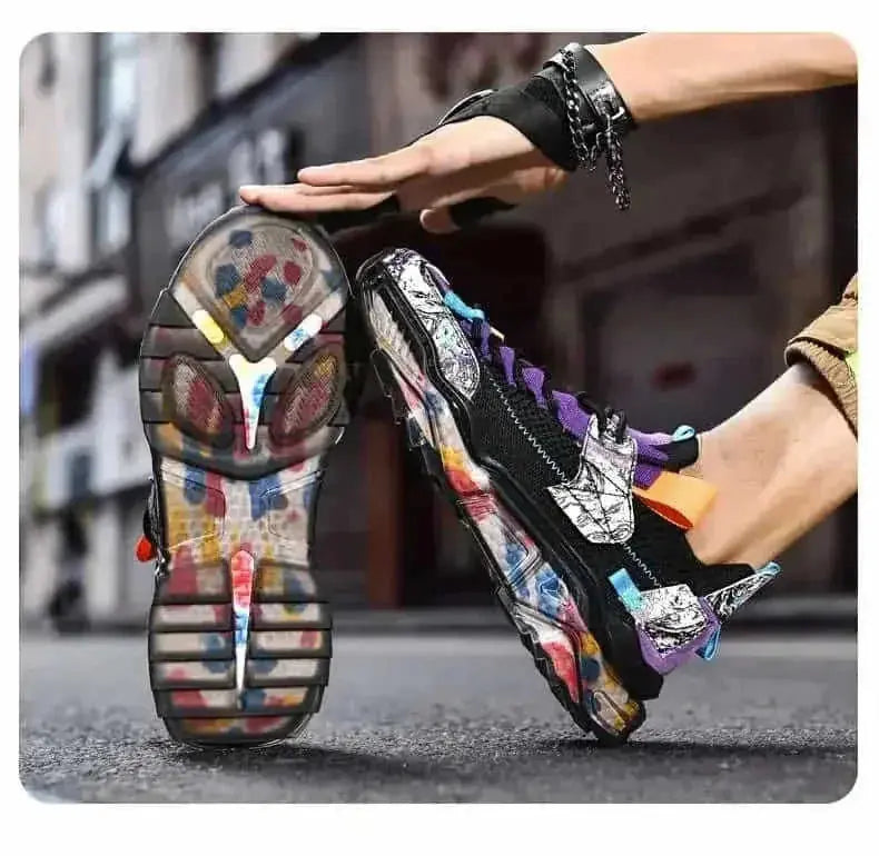 Breathable And Comfortable Flying Woven Men's Dad Shoes - Meifu Market