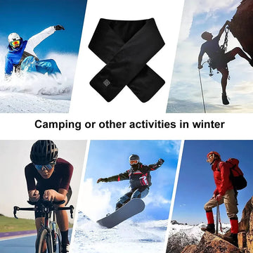 usb charging heating scarf | 3 temperature adjustable settings | heated neck warmer for cycling | ultrasonic cleaning