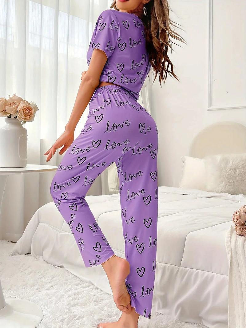 womens cotton lounge set | oversized sleep shirt | breathable pajama set | energy saving