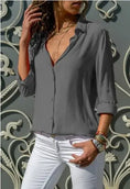 Long sleeve ladies lapel button shirt Meifu Market