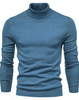 Men's Solid Color Slim Pullover Turtleneck Sweater Winter Casual Tops Clothing Meifu Market