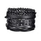 braided leather bracelet for men | vintage charm wood beads | adjustable wrap wristband | ultrasonic cleaning