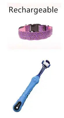 LED Dog Collar Safety Adjustable Nylon Leopard Pet Collar Meifu Market