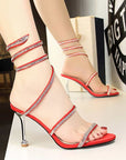 Women's Shoes Stiletto Heels Snake-shaped Winding Rhinestone