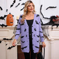 Women's Sweater Bat Jacquard Long Sleeve Cape Cardigan Coat Meifu Market