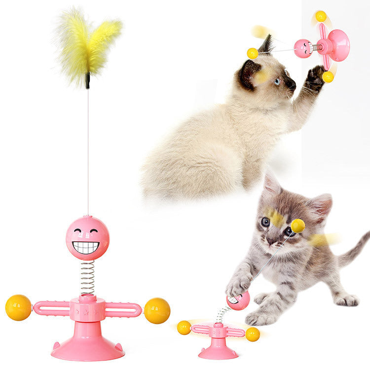 Cat Rotating Windmill Multi-Function Toys Itch Scratching Device Teeth Shining Toy Meifu Market
