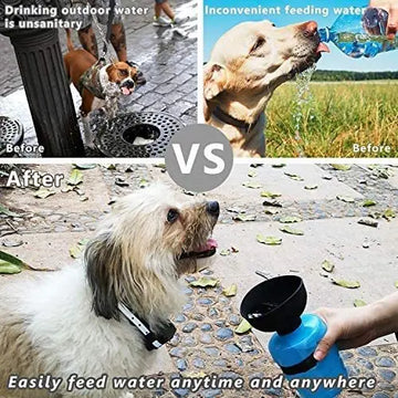 Dog Water Bottle - Foldable Travel Dispenser Portable 520ml
