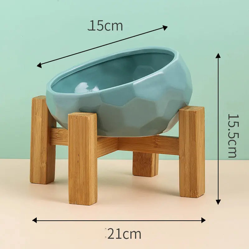 Pet Supplies Bowl Ceramic Cat Bowl Dog Bowl Oblique Mouth Meifu Market