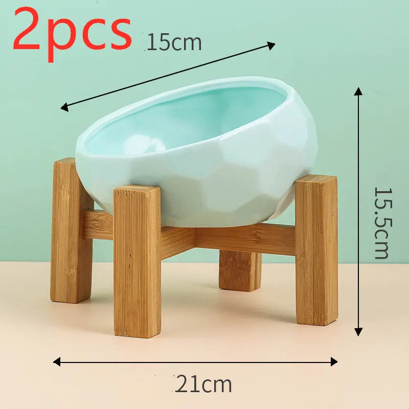 Pet Supplies Bowl Ceramic Cat Bowl Dog Bowl Oblique Mouth Meifu Market