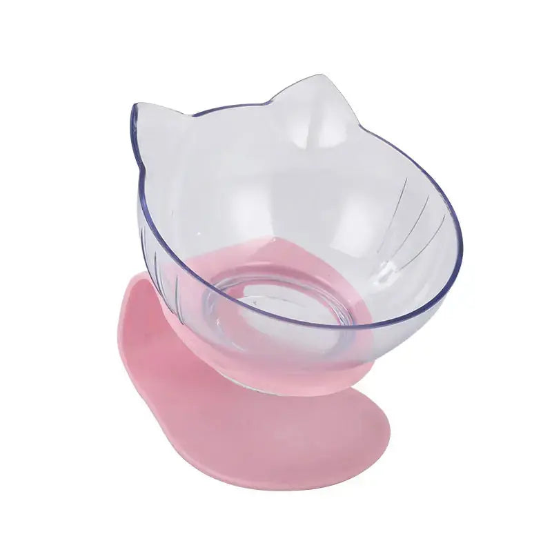 New Inclined Food Cat Ear Oblique Mouth Transparent Single Pet Bowl Meifu Market