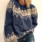 Casual Pullover Jacquard Sweater Autumn And Winter Fashion Ethnic Style Knitted Tops Women's Clothing Meifu Market