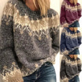 Casual Pullover Jacquard Sweater Autumn And Winter Fashion Ethnic Style Knitted Tops Women's Clothing Meifu Market