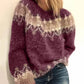 Casual Pullover Jacquard Sweater Autumn And Winter Fashion Ethnic Style Knitted Tops Women's Clothing Meifu Market