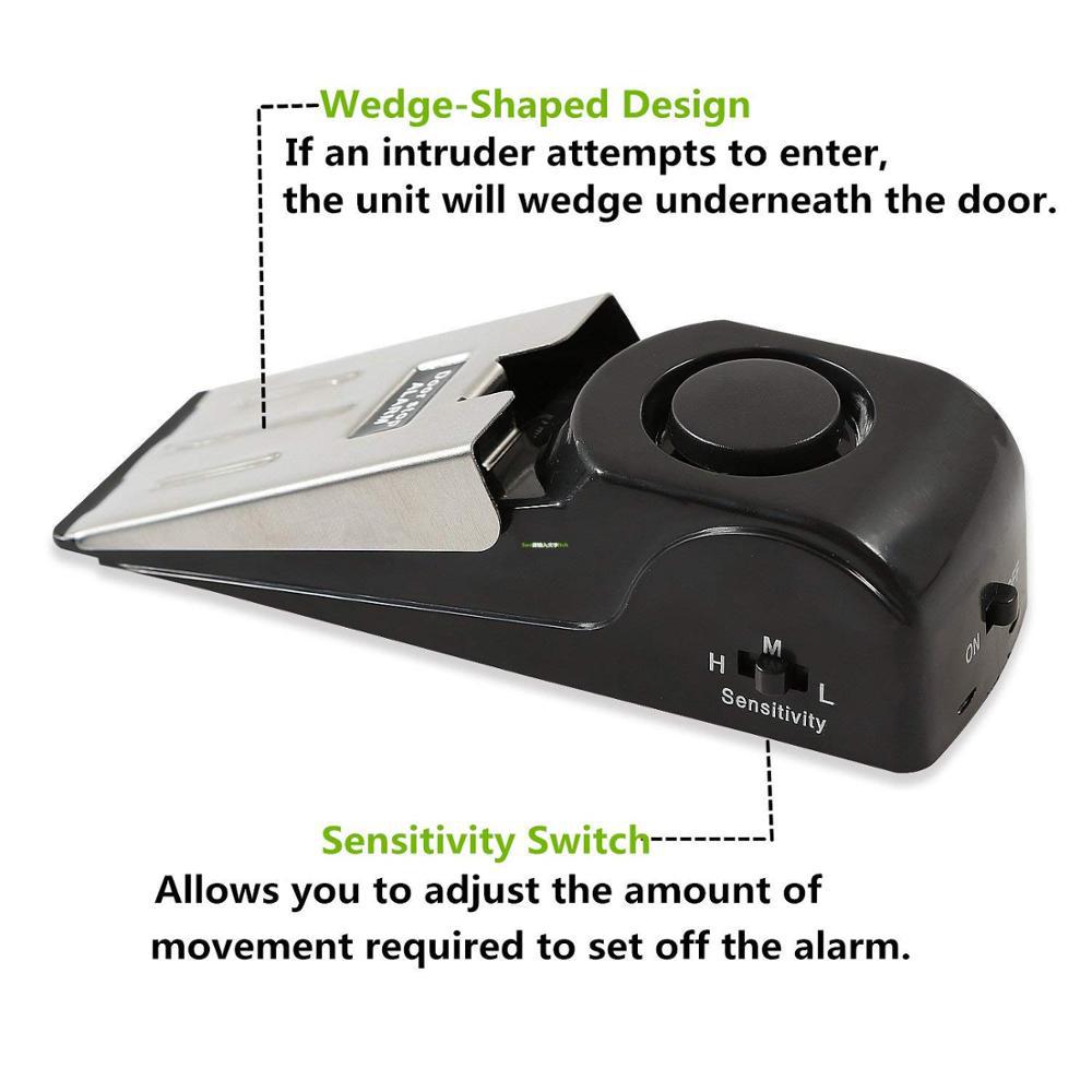 Electronic Burglar Alarm Intelligent Home Security Wedge Door Stop Alarm System Device Hotel Intruder Alert Detection 