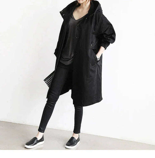 Women Windbreaker Jacket Casual Loose Button Pockets Hooded Quick Dry Windproof Waterproof Clothes For Outdoor Hiking Camping Meifu Market