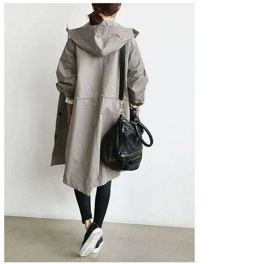 Women Windbreaker Jacket Casual Loose Button Pockets Hooded Quick Dry Windproof Waterproof Clothes For Outdoor Hiking Camping Meifu Market