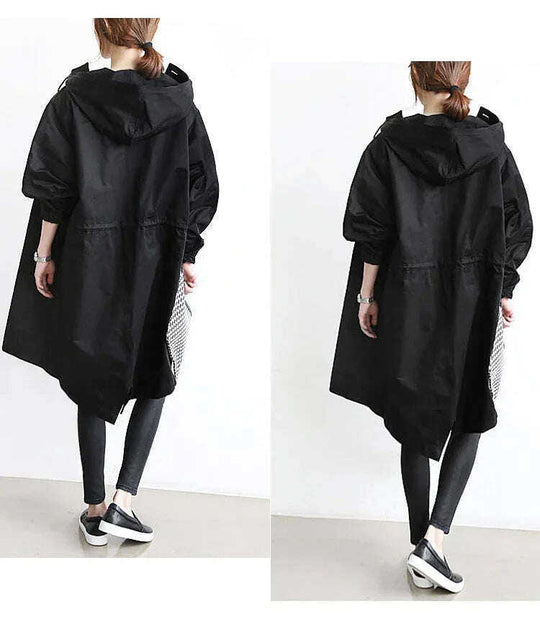 Women Windbreaker Jacket Casual Loose Button Pockets Hooded Quick Dry Windproof Waterproof Clothes For Outdoor Hiking Camping Meifu Market