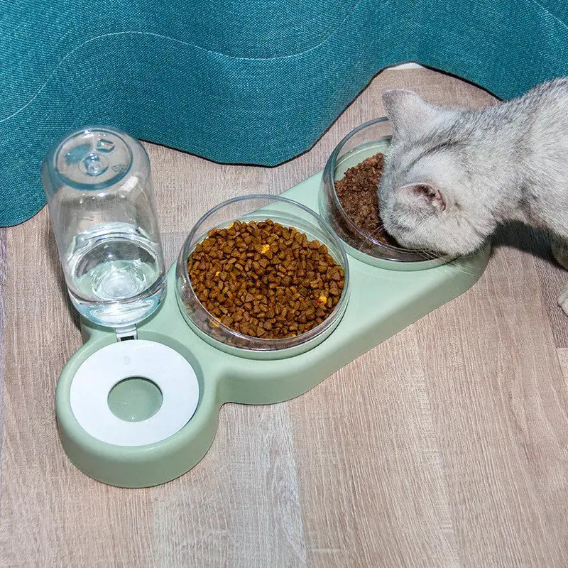Pet Cat Bowl Automatic Feeder Dog Cat Food Bowl With Water Fountain Double Bowl Drinking Raised Stand Meifu Market