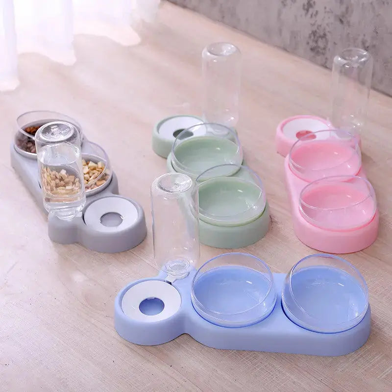 Pet Cat Bowl Automatic Feeder Dog Cat Food Bowl With Water Fountain Double Bowl Drinking Raised Stand Meifu Market