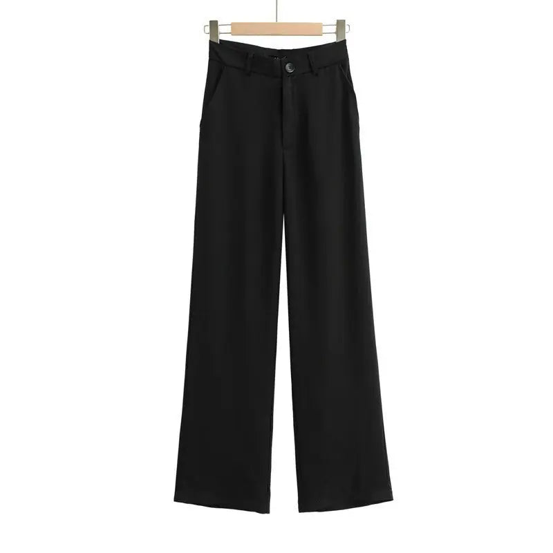 Men's European High-Waisted Wide-Leg Suit Pants - Casual & Stylish 
