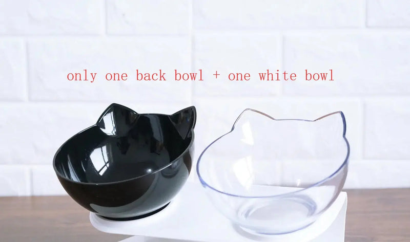 New Inclined Food Cat Ear Oblique Mouth Transparent Single Pet Bowl Meifu Market