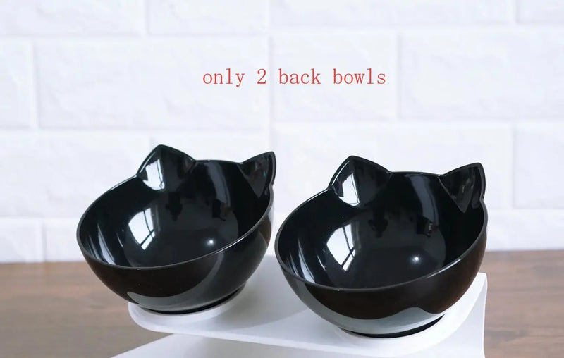 New Inclined Food Cat Ear Oblique Mouth Transparent Single Pet Bowl Meifu Market