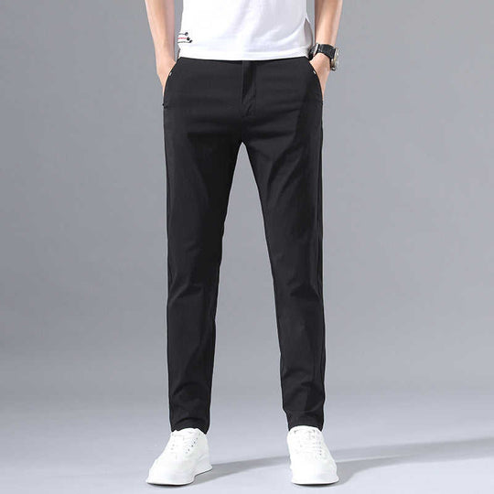 Men's Korean Slim Straight Casual Chinos | Cotton Blend Dress Pants - Meifu Market