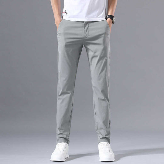 Men's Korean Slim Straight Casual Chinos | Cotton Blend Dress Pants - Meifu Market