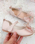 Spring New Girls' Single Shoes Cute Bow Rhinestone Soft Sole Flat Shoes Meifu Market