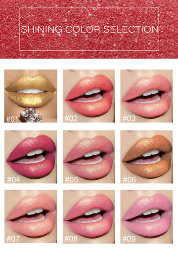 Shiny Metallic Lipstick Pearlescent Color Temperature Change Lipstick Gilt Lipstick Meifu Market
