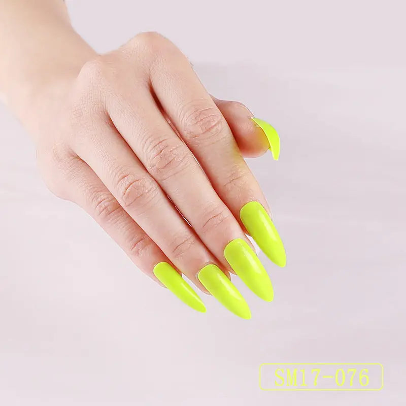Long Pointed False Nails Solid Color Nails Salon Nails Almond Nail Patches Finger Nails Meifu Market