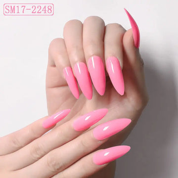 Long Pointed False Nails Solid Color Nails Salon Nails Almond Nail Patches Finger Nails Meifu Market