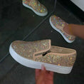 Large Size Rhinestone Flat Casual Single Shoes One Pedal Lazy Shoes 