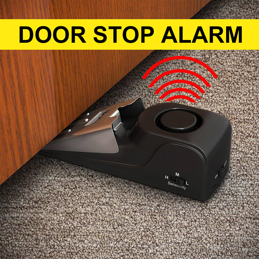 Electronic Burglar Alarm Intelligent Home Security Wedge Door Stop Alarm System Device Hotel Intruder Alert Detection 