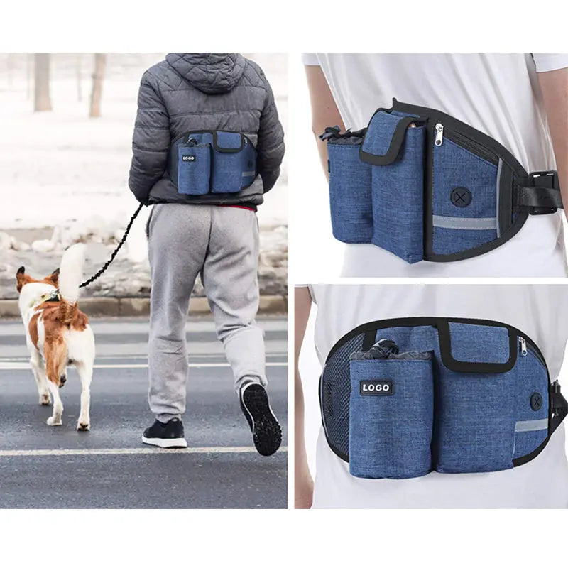 Dog Training Leash Waist Bag Hands-Free Outdoor Pet Running Walking Leash Portable Dog Food Water Cup Storage Bags Meifu Market