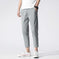 Men's Cotton Tapered Cropped Chinos | Slim Ankle Pants Street Style - Meifu Market