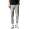 Men's Cotton Tapered Cropped Chinos | Slim Ankle Pants Street Style - Meifu Market