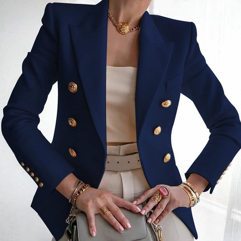 Women's New Solid Color Fashion Casual Suit Short Jacket Meifu Market