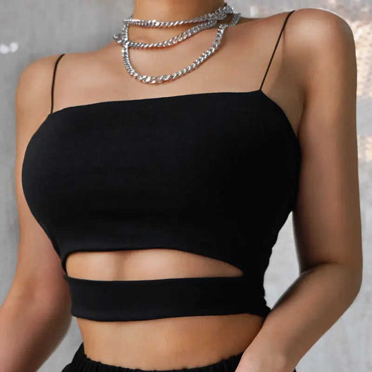 Fashion Hollow Halter Camisole M - women sexy hollow retro halter camisole summer fashion solid detail view