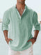 Men's Long Staple Cotton Long Sleeve Stand Collar Shirt - Meifu Market