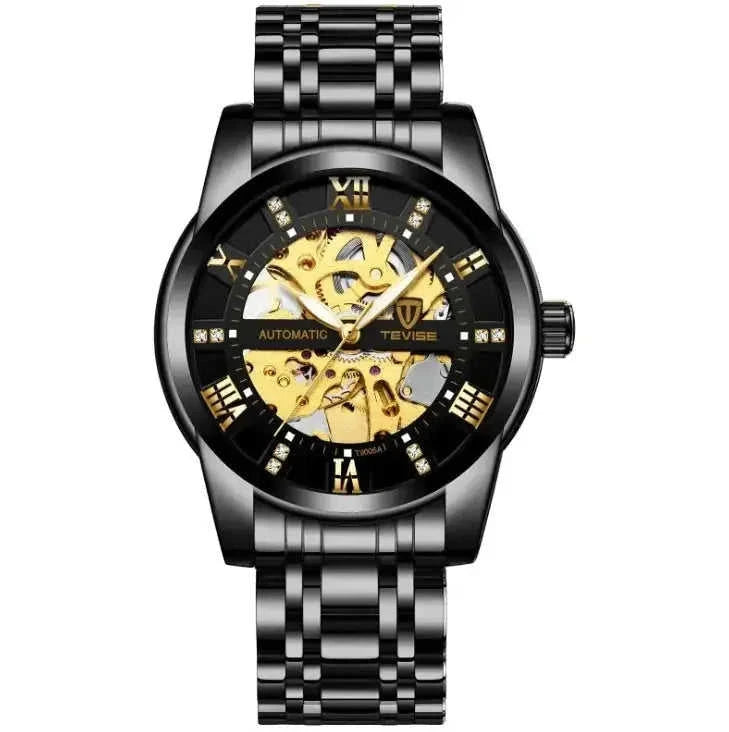 automatic mechanical movement | stainless steel case | 50m waterproof rating | energy saving