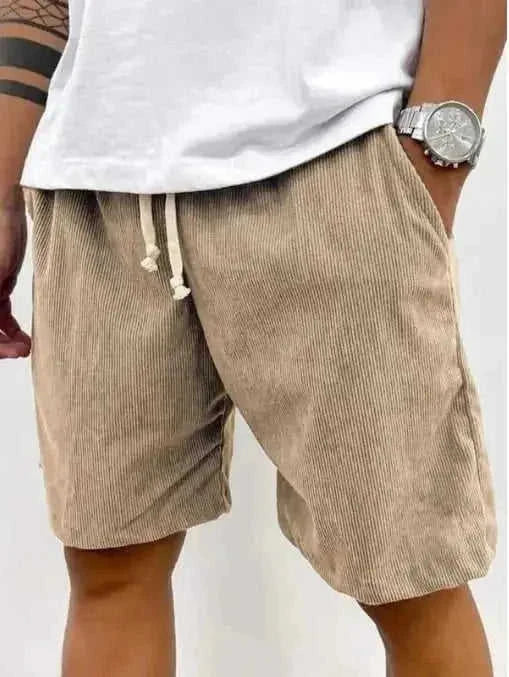 casual summer shorts for men | lightweight corduroy pants | breathable drawstring shorts | energy saving