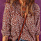 Printed Chiffon Shirt Sweet Wind Deep V-neck Long Sleeve Top L - packaging and presentation