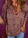 Printed Chiffon Shirt Sweet Wind Deep V-neck Long Sleeve Top L - available style options