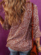 Printed Chiffon Shirt Sweet Wind Deep V-neck Long Sleeve Top L - color variant display