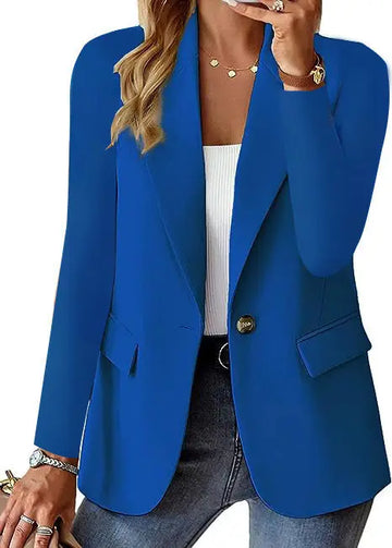 Ins Lapel Button Jacket Fashion Commuter Casual Suit Jacket Women's Long-sleeved Tops Outwear Clothing Meifu Market