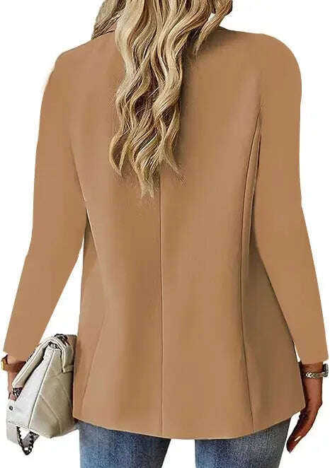 Ins Lapel Button Jacket Fashion Commuter Casual Suit Jacket Women's Long-sleeved Tops Outwear Clothing Meifu Market