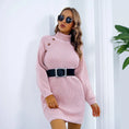 Winter Turtleneck Long Sweater Dress With Button Design Leisure Clinch Long Sleeve Base Sweater Women Meifu Market